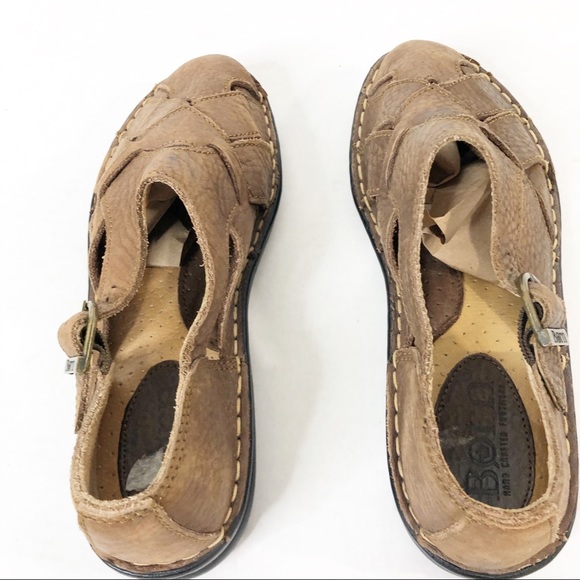 BORN Brown Leather Woven Sandals Size 7.5 - Picture 7 of 13